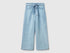 Benetton Light Blue Girls Wide Fit Jeans with Sash SKU: 4FFKCE03Q_902 Image 01