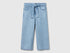 Benetton Light Blue Girls Wide Fit Trousers with Belt SKU: 4FFKGE02E_902 Image 01