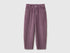 Benetton Plum Girls Corduroy Barrel-Fit Trousers SKU: 4FNFCF063_048 Image 01