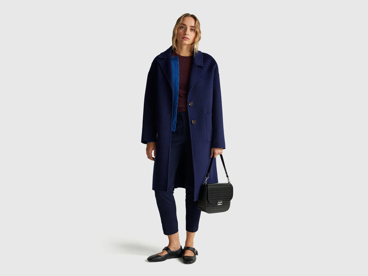 Benetton Dark Blue Women Slim Fit Trousers SKU: 4FRXDF096_016 Image 03