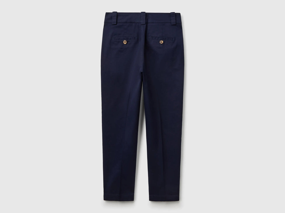 Benetton Dark Blue Women Slim Fit Trousers SKU: 4FRXDF096_016 Image 06