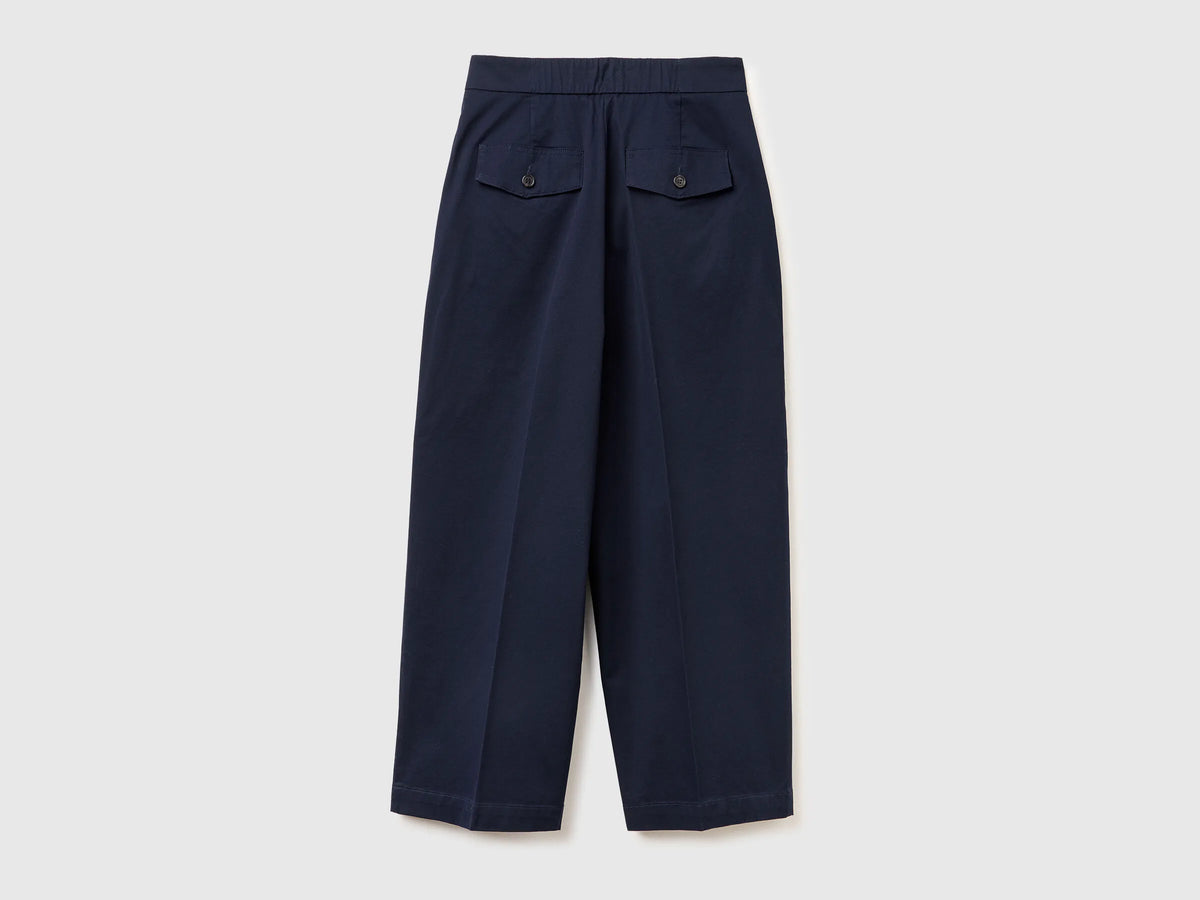 Benetton Dark Blue Women Balloon Leg Pants SKU: 4FRXDF0B0_016 Image 02