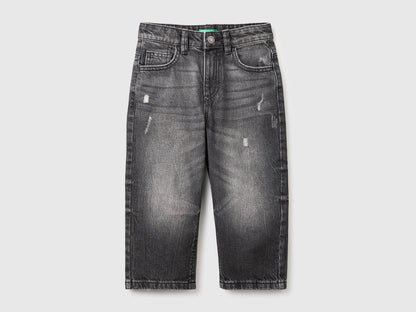 Benetton Black Boys Balloon Fit Jeans SKU: 4GD1GE034_700 Image 01