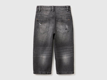 Benetton Black Boys Balloon Fit Jeans SKU: 4GD1GE034_700 Image 02
