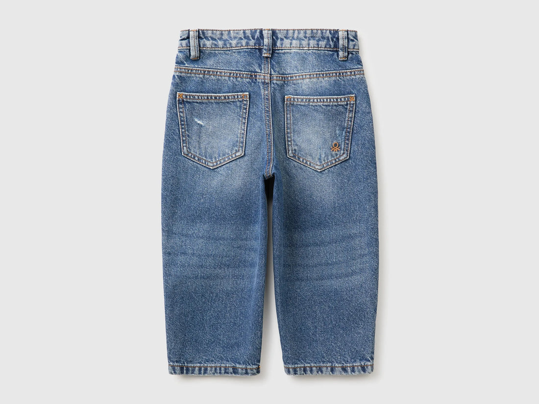 Benetton Blue Boys Balloon Fit Jeans SKU: 4GD1GE034_901 Image 02