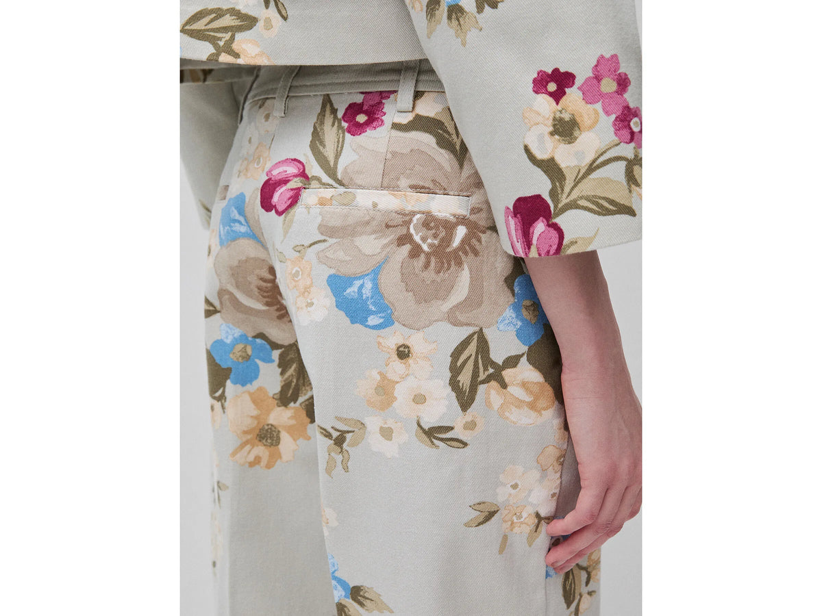 Benetton Light Green Women Floral Trousers SKU: 4H3UDF0BB_67F Image 04