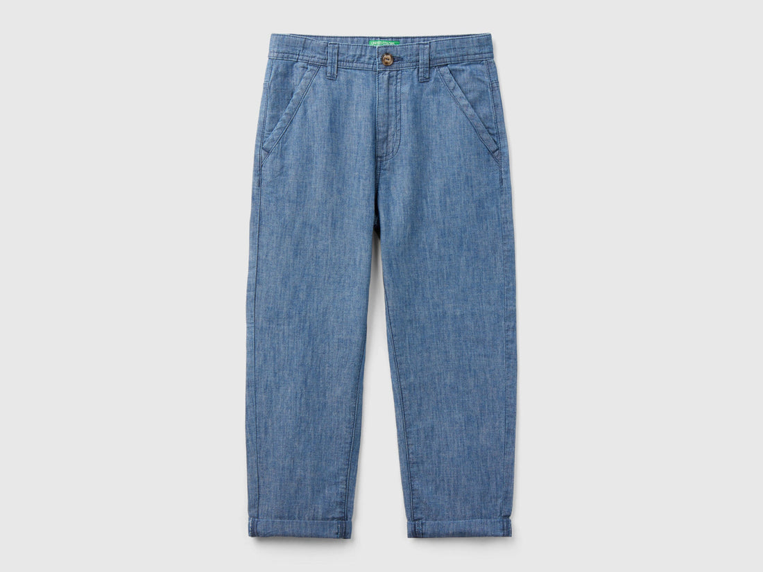 Trousers In Linen Blend Chambray_4H7Wce02S_901_01