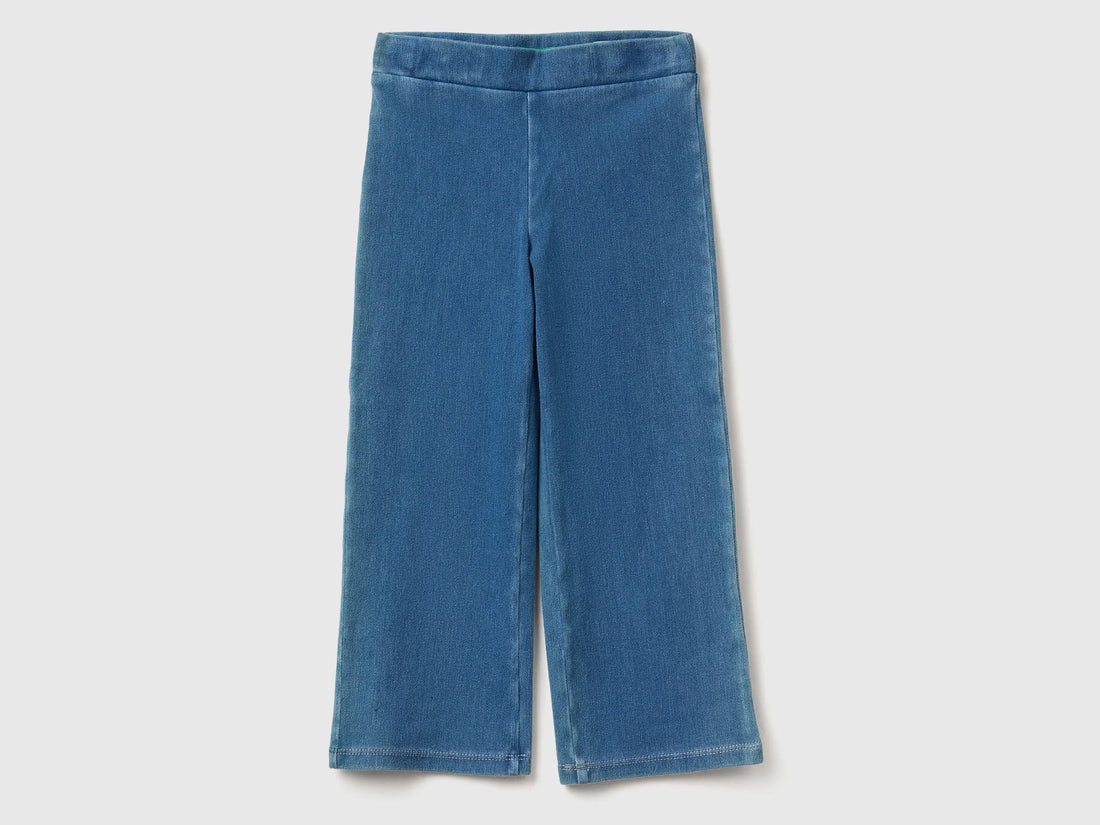 Benetton Light Blue Girls Super Stretch Jean Joggers SKU: 4I42GE02S_902 Image 01