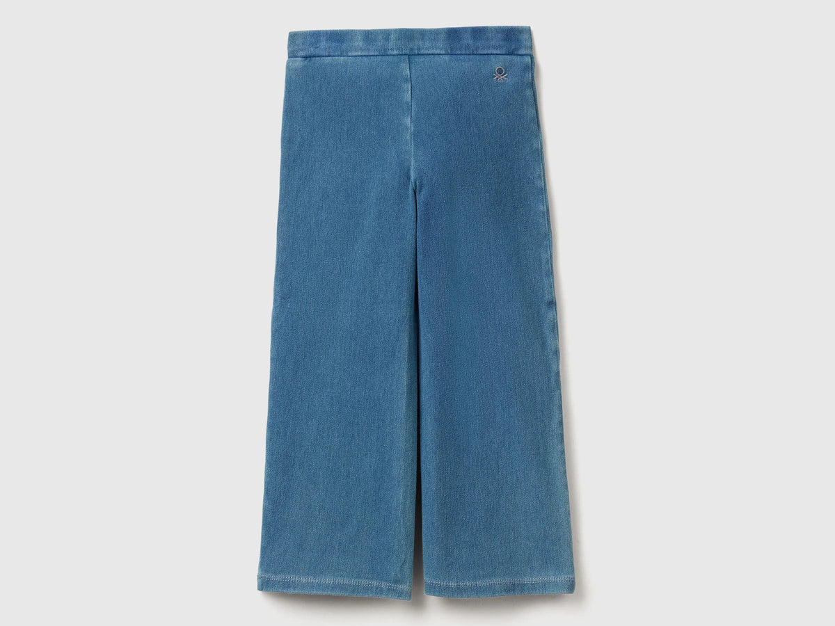 Benetton Light Blue Girls Super Stretch Jean Joggers SKU: 4I42GE02S_902 Image 02