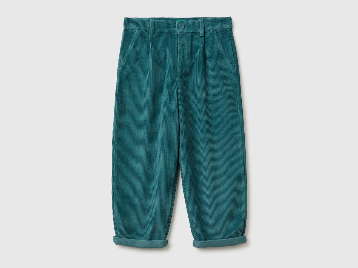 Benetton_Turquoise_Balloon Fit Velvet Trousers_4IKTCF058_19W_01