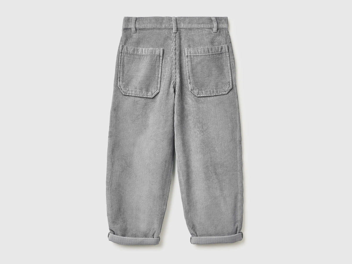 Benetton_Gray_Balloon Fit Velvet Trousers_4IKTCF058_36L_02