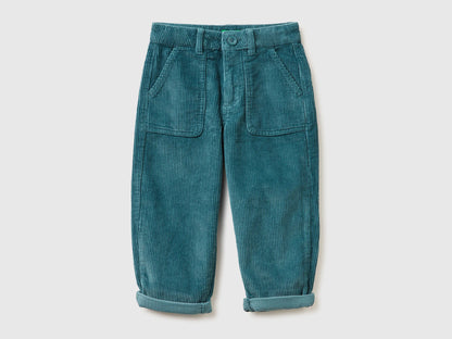 Benetton_Turquoise_Balloon Fit Velvet Trousers_4IKTGE02W_19W_01