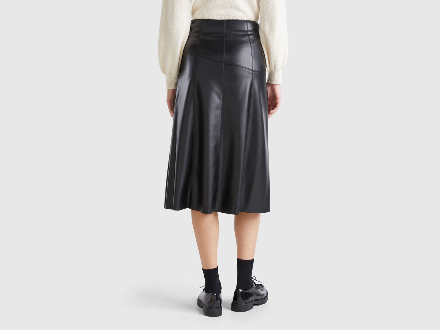 Midi Skirt in Imitation Leather_4IVRD004C_100_03