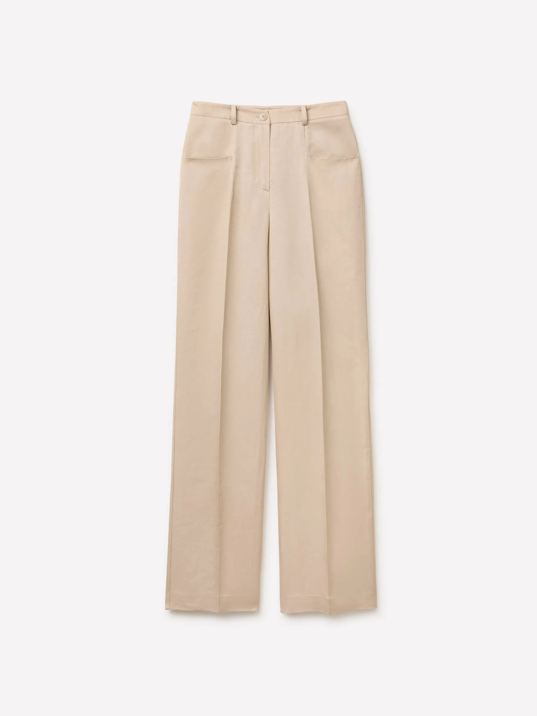 Sisley Beige Women Elegant Trousers with a Shiny Effect SKU: 4JFDLF08X_018 Image 01