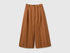 Benetton Beige Women Wide-Leg Striped Linen Blend Trousers SKU: 4K9FDF0BR_902 Image 01