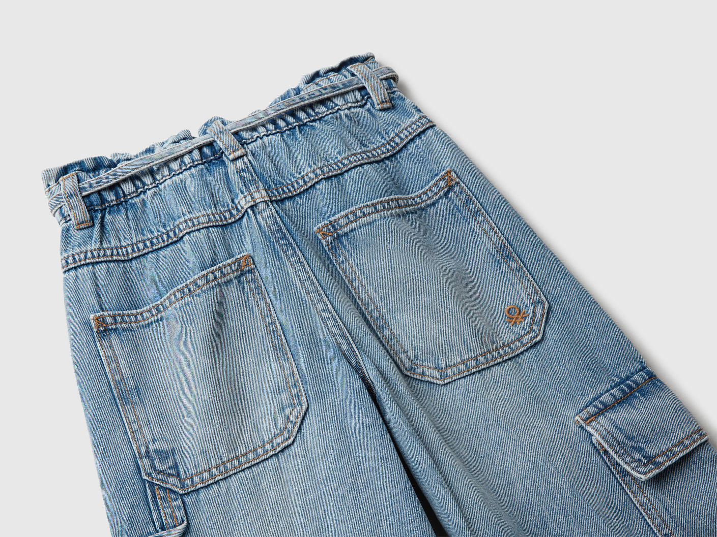 Benetton_Light Blue_Loose Fit Cargo Jeans_4KEHCF04T_901_03