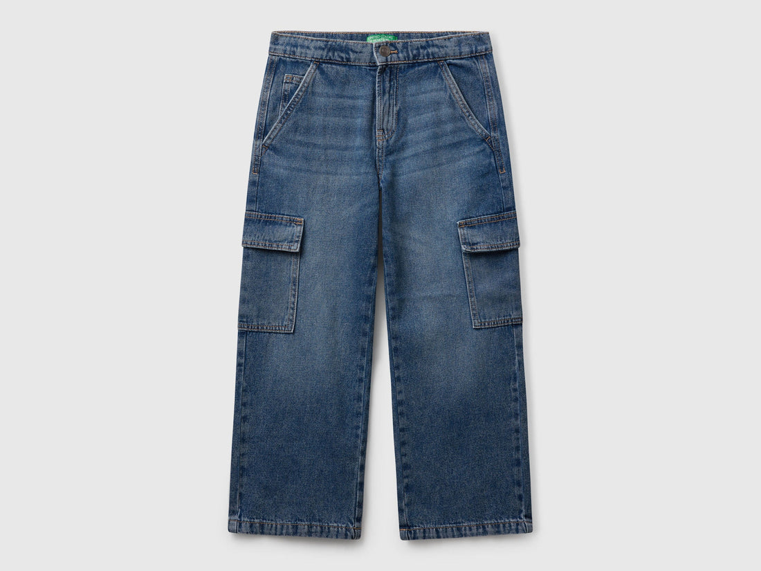 Benetton_Blue_Loose Fit Cargo Jeans_4KEHCF04V_901_01