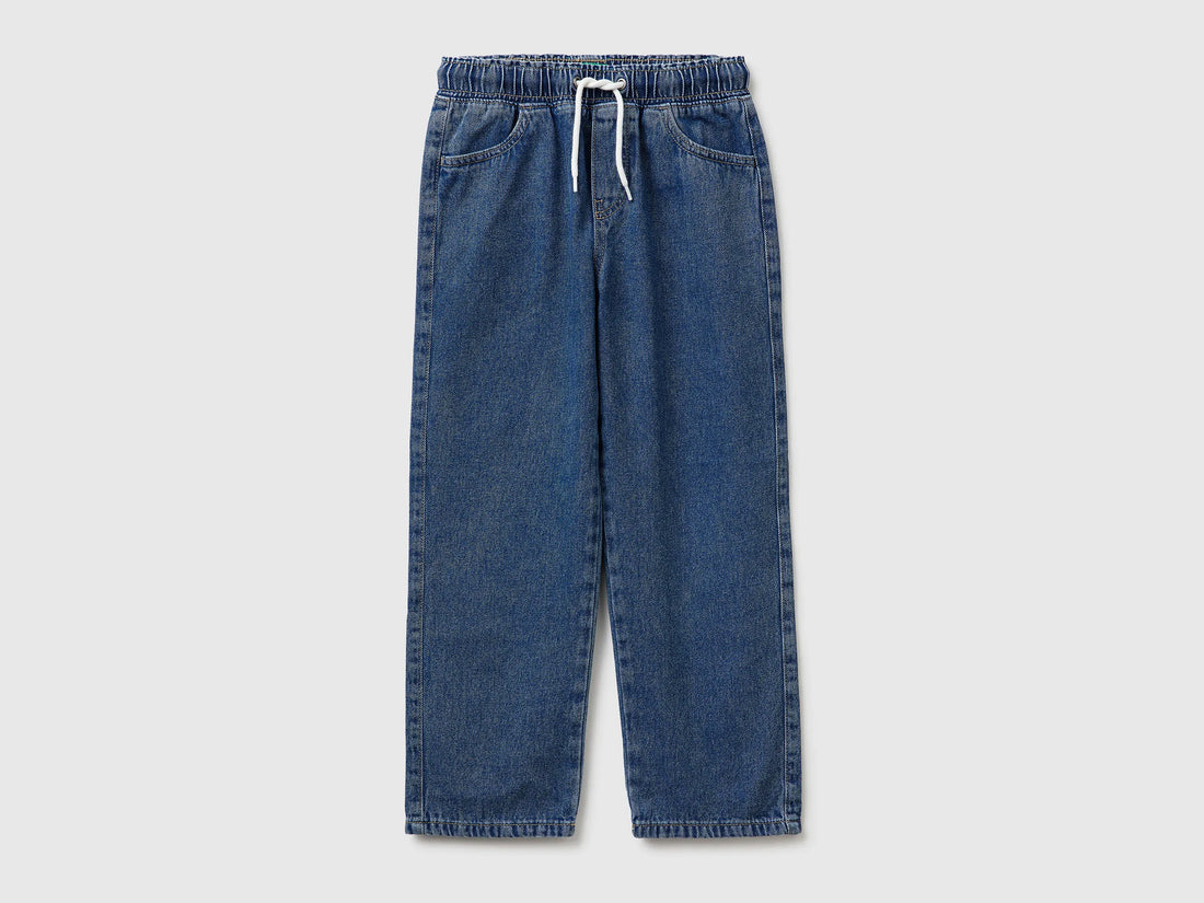 Benetton Blue Boys Jogger-Style Jeans SKU: 4KEHCF05K_902 Image 01