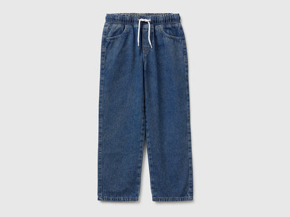 Benetton Blue Boys Jogger-Style Jeans SKU: 4KEHCF05K_902 Image 01