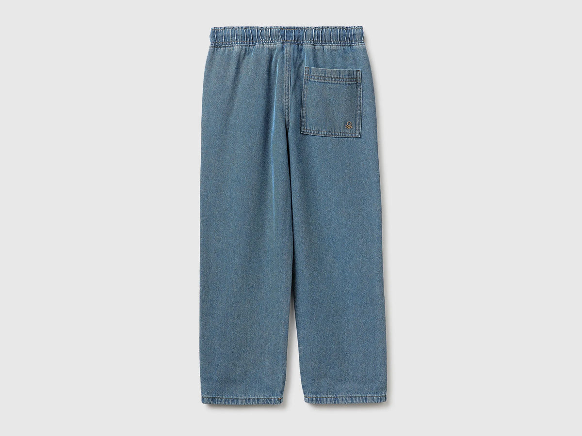 Benetton Light blue Boys Jogger-Style Jeans SKU: 4KEHCF05K_903 Image 02