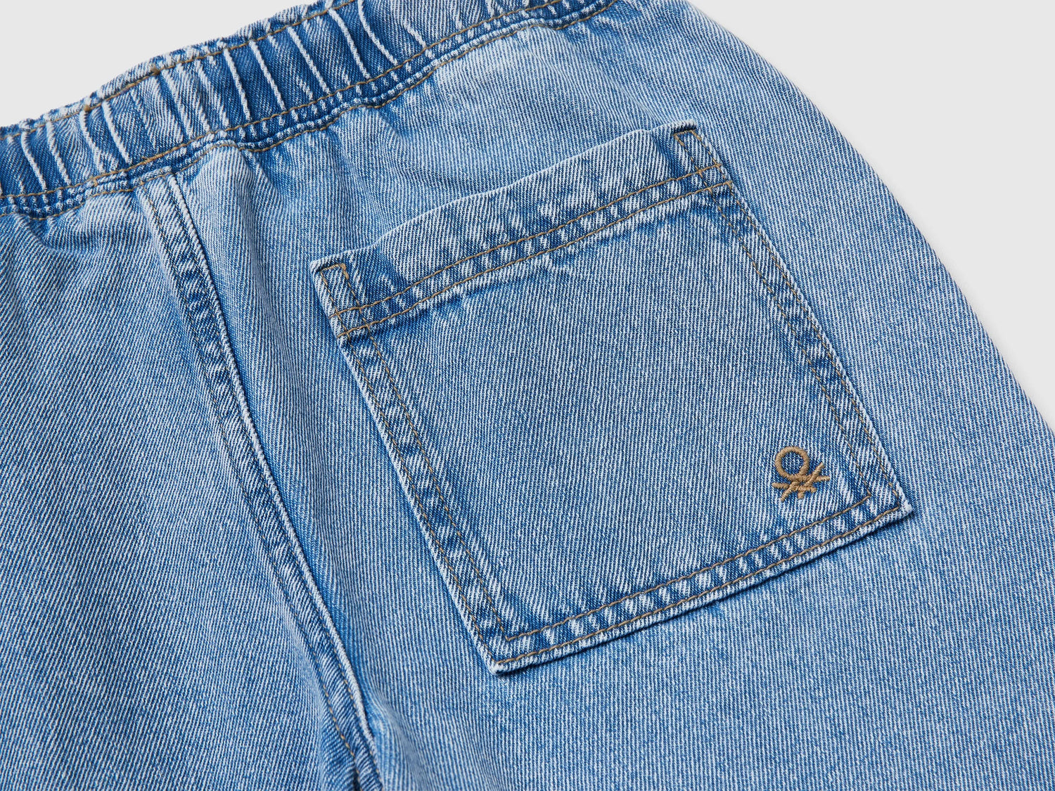 Benetton Light blue Boys Jogger-Style Jeans SKU: 4KEHCF05K_903 Image 03