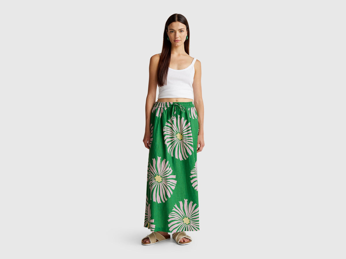 Benetton_Midi Skirt with Floral Print_4KPRD004T_69W_01