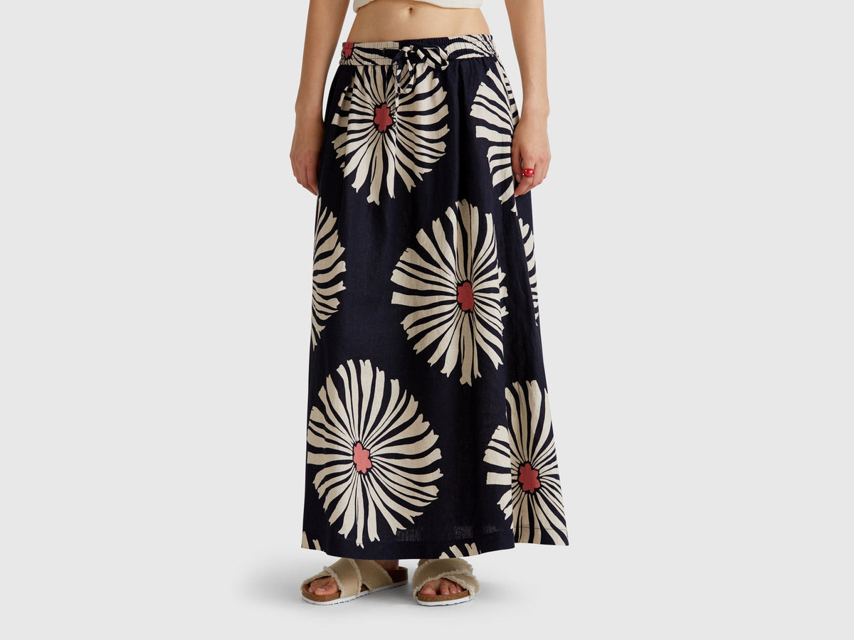 Benetton_Midi Skirt with Floral Print_4KPRD004T_70A_02