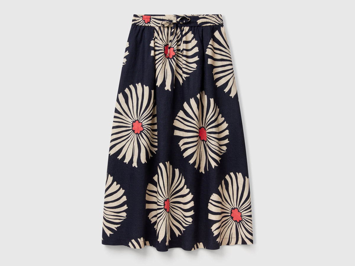 Benetton_Midi Skirt with Floral Print_4KPRD004T_70A_04