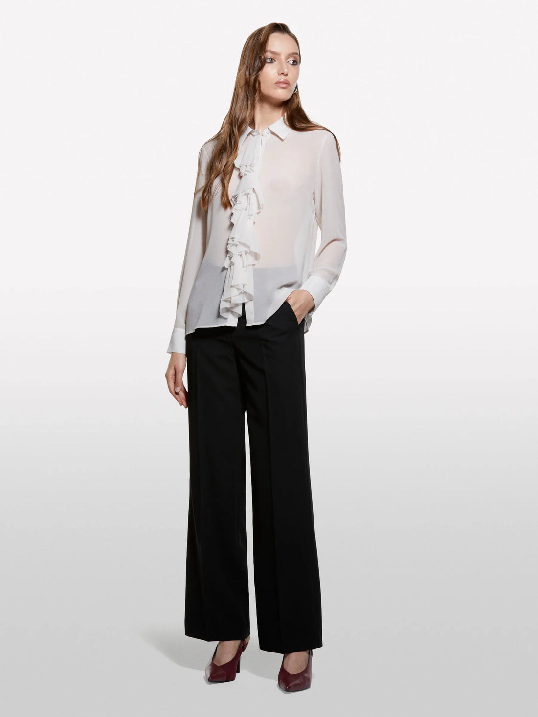 Sisley Black Women Palazzo Trousers SKU: 4KVXLF02I_100 Image 01