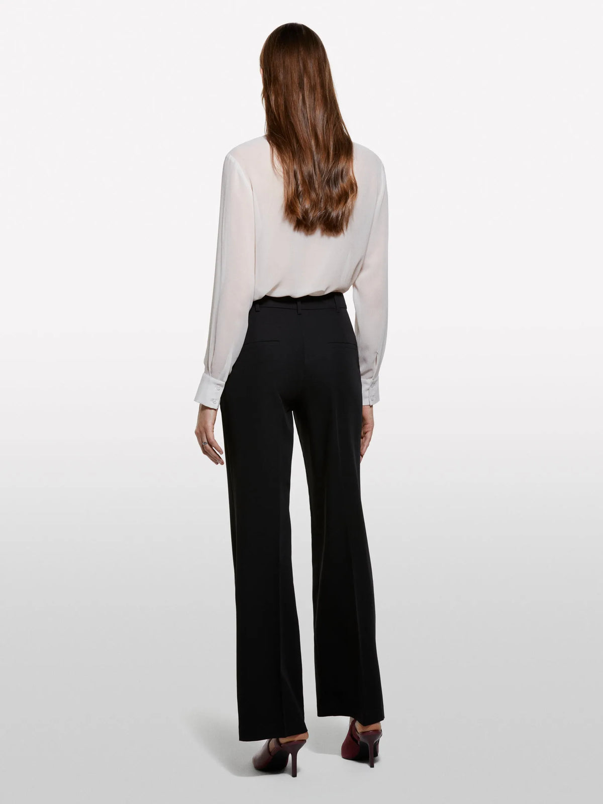 Sisley Black Women Palazzo Trousers SKU: 4KVXLF02I_100 Image 02