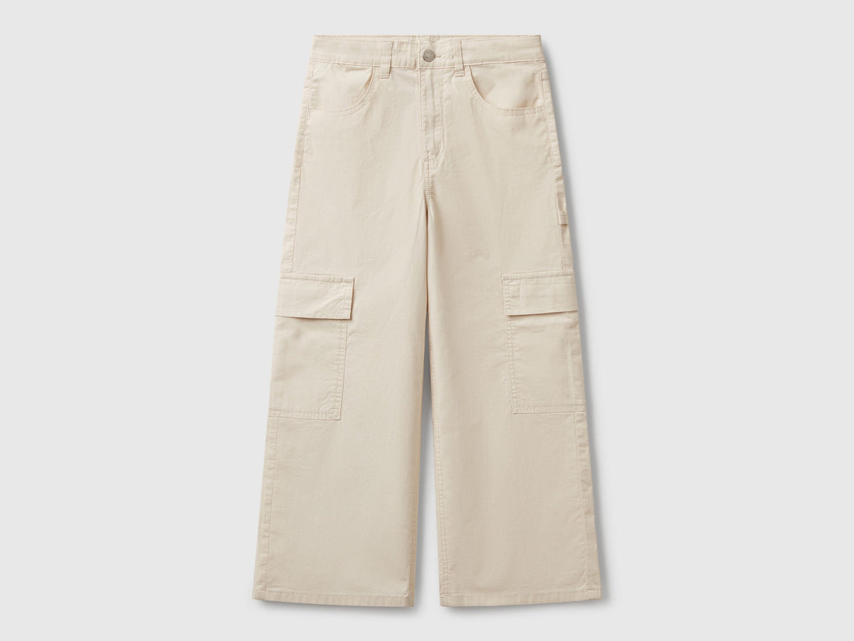 Benetton_Wide Fit Cargo Trousers_4L2VCE040_00V_01