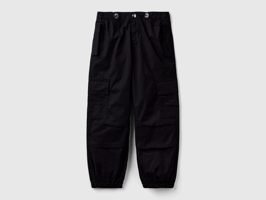 Stretch Cotton Cargo Trousers_4L2VCF03B_100_01