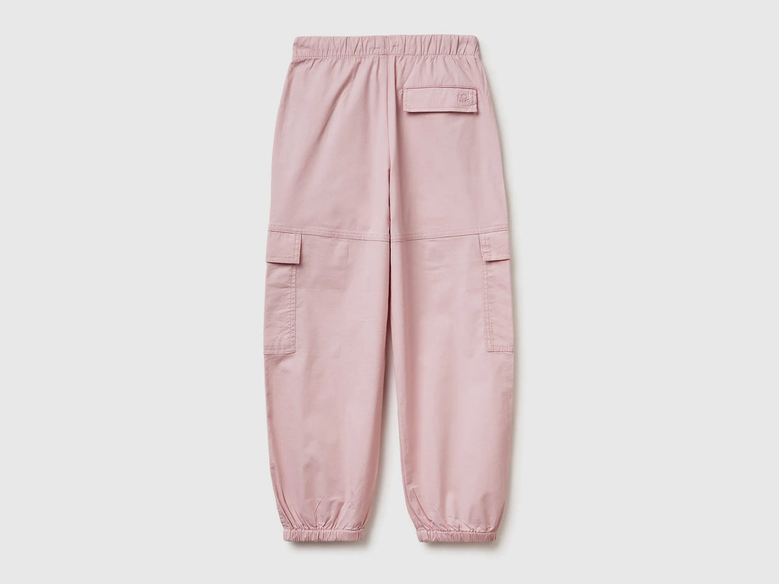 Benetton Pink Girls Jogger Fit Cargo Pants SKU: 4L2VCF05H_0C3 Image 02