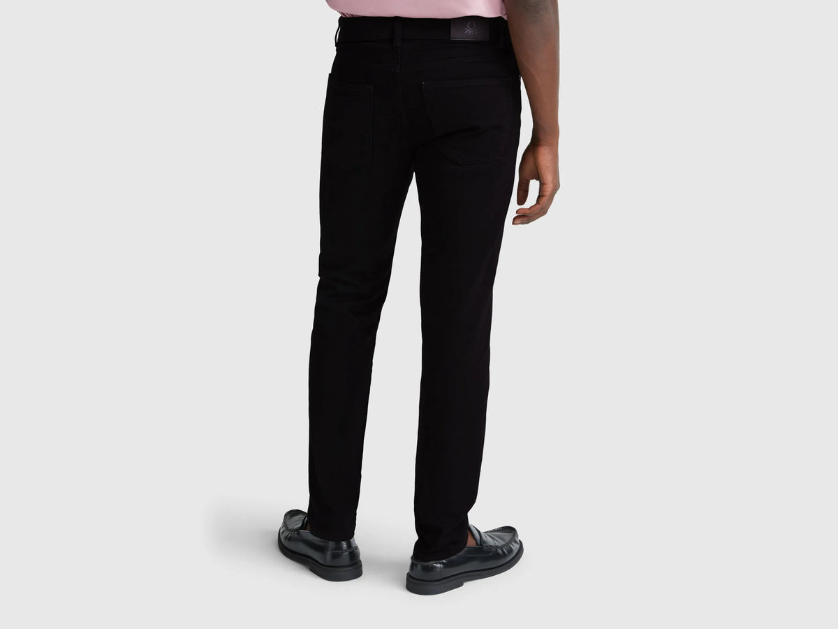 Benetton Black Men Five Pocket Slim Fit Jeans SKU: 4MCP57BC8_800 Image 03