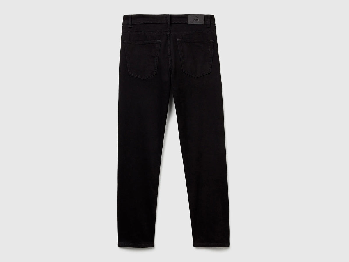 Benetton Black Men Five Pocket Slim Fit Jeans SKU: 4MCP57BC8_800 Image 05
