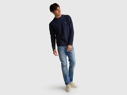 Benetton Light Blue Men Five Pocket Slim Fit Jeans SKU: 4MCP57BC8_902 Image 01