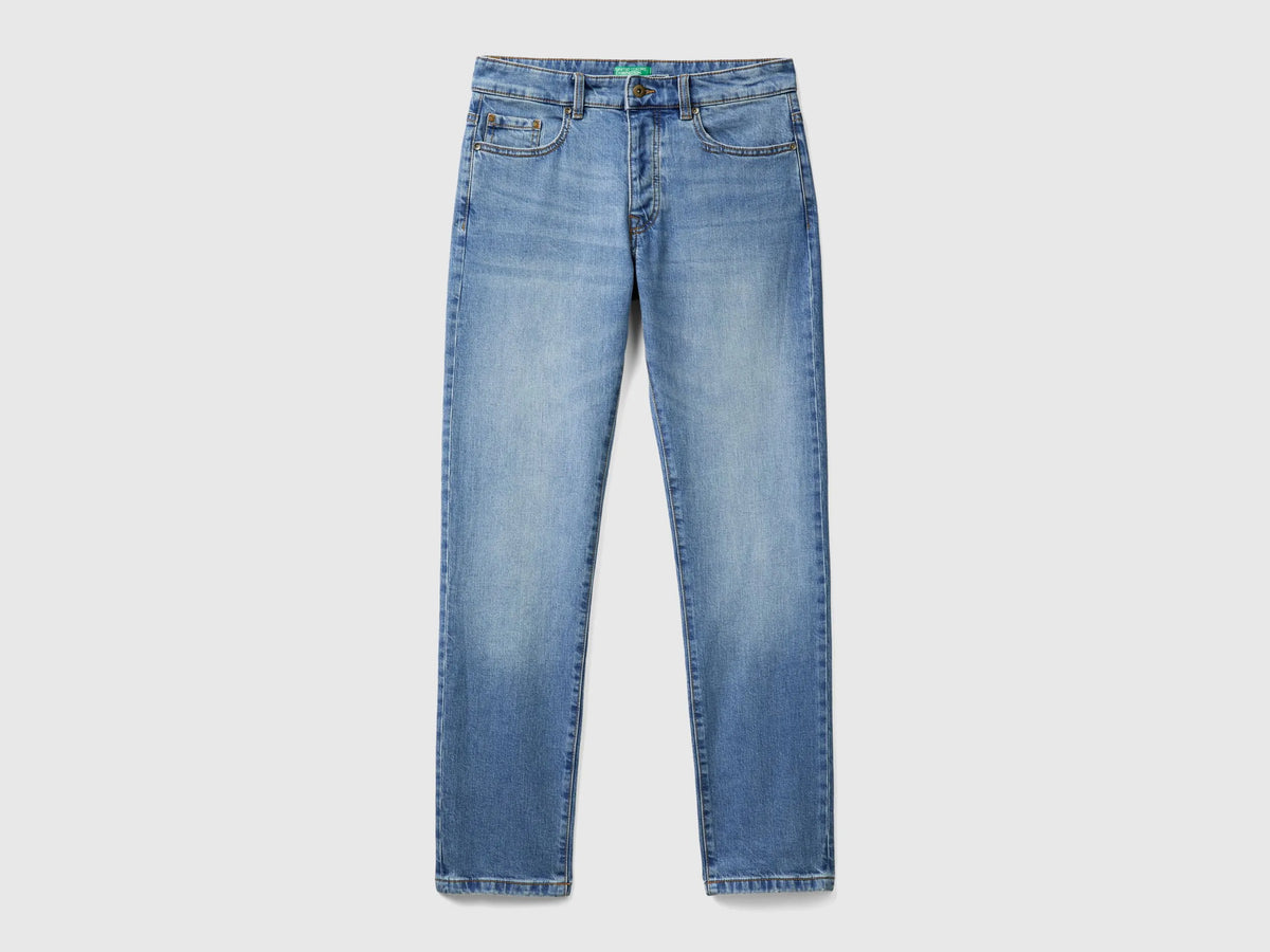 Benetton Light Blue Men Five Pocket Slim Fit Jeans SKU: 4MCP57BC8_902 Image 05