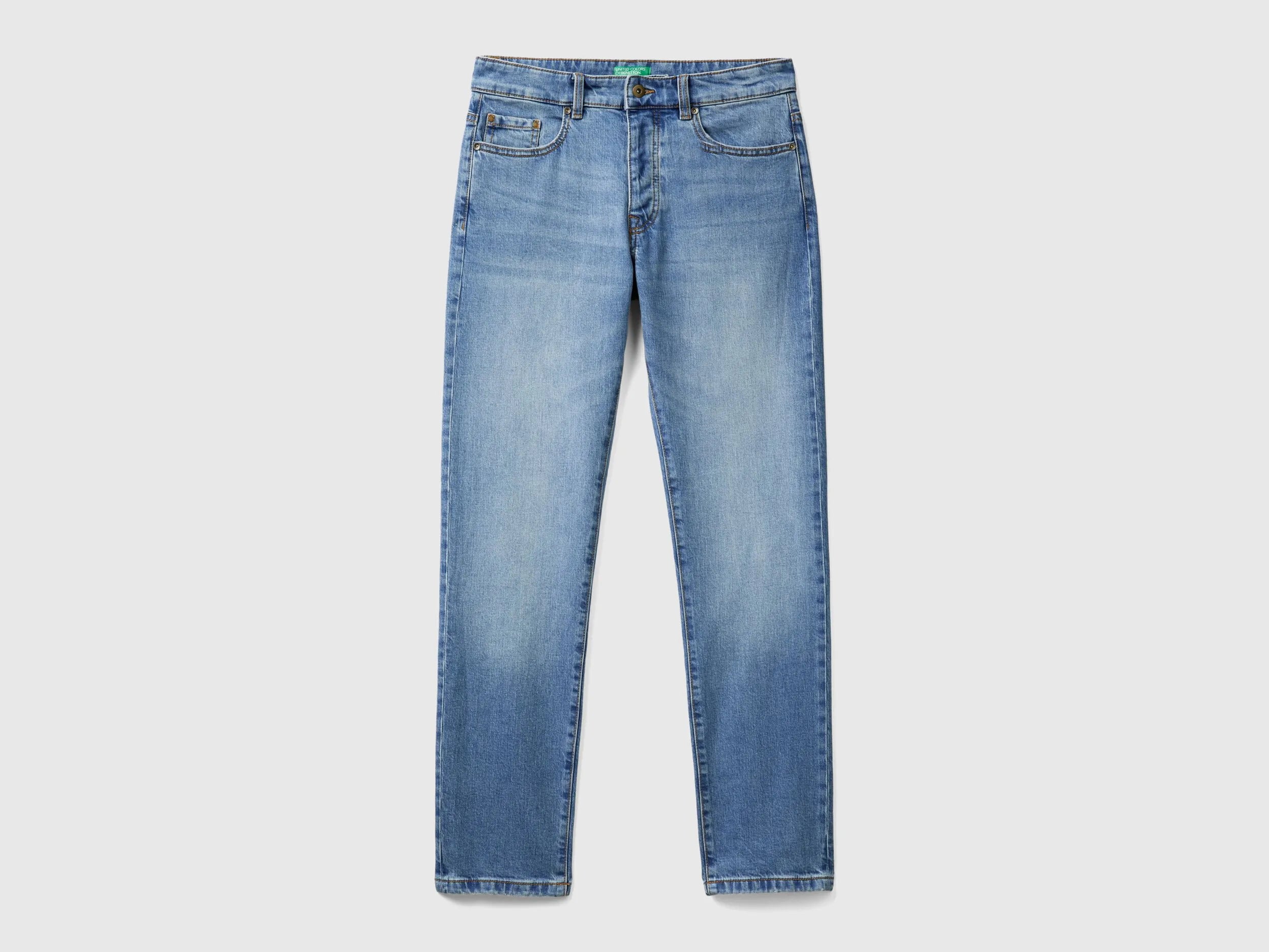 Benetton Light Blue Men Five Pocket Slim Fit Jeans SKU: 4MCP57BC8_902 Image 05