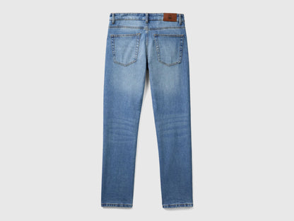 Benetton Light Blue Men Five Pocket Slim Fit Jeans SKU: 4MCP57BC8_902 Image 06