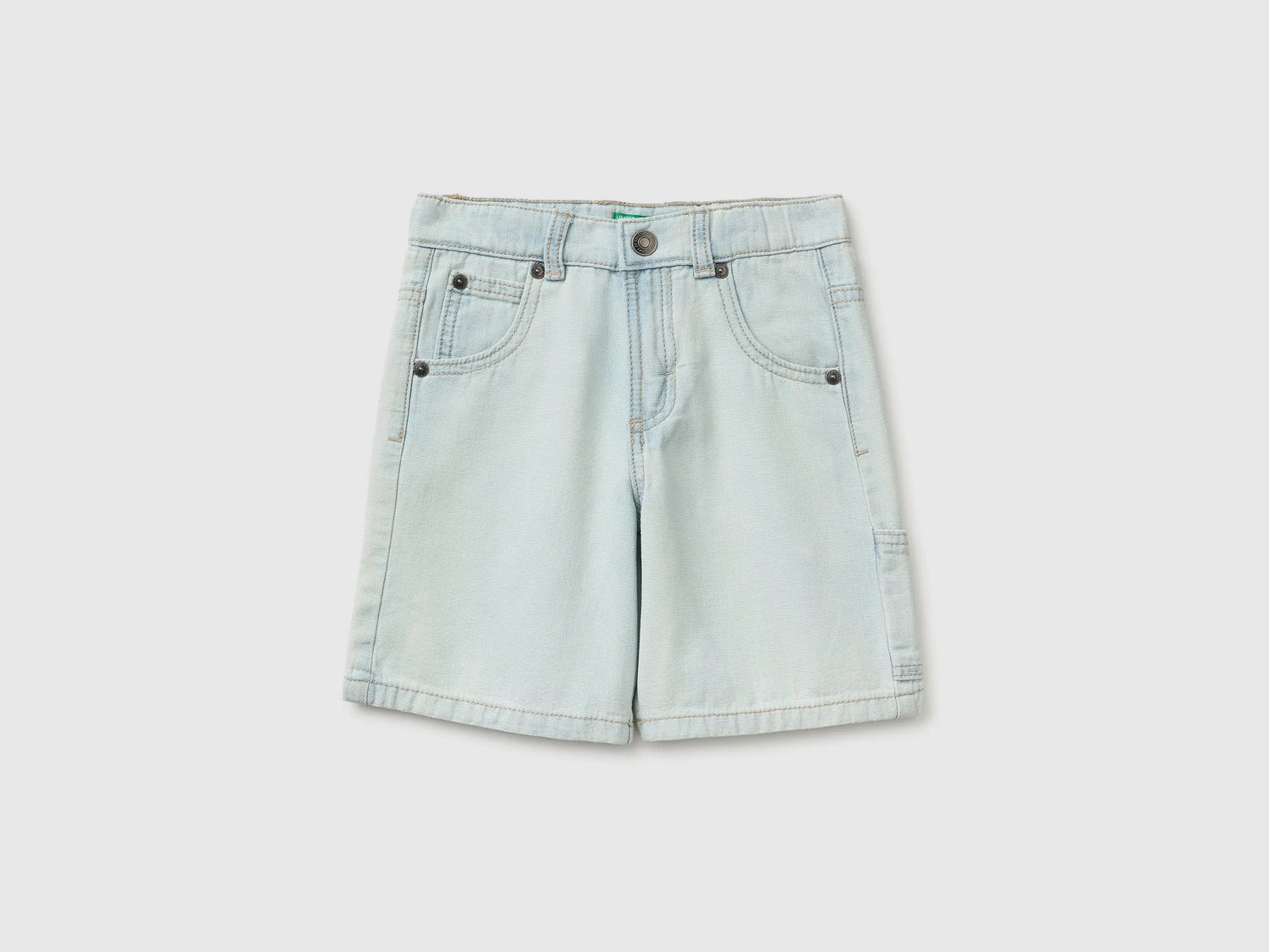 Benetton Light blue Boys Denim Bermuda Shorts SKU: 4MI9G903P_902 Image 01