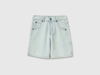 Benetton Light blue Boys Denim Bermuda Shorts SKU: 4MI9G903P_902 Image 01