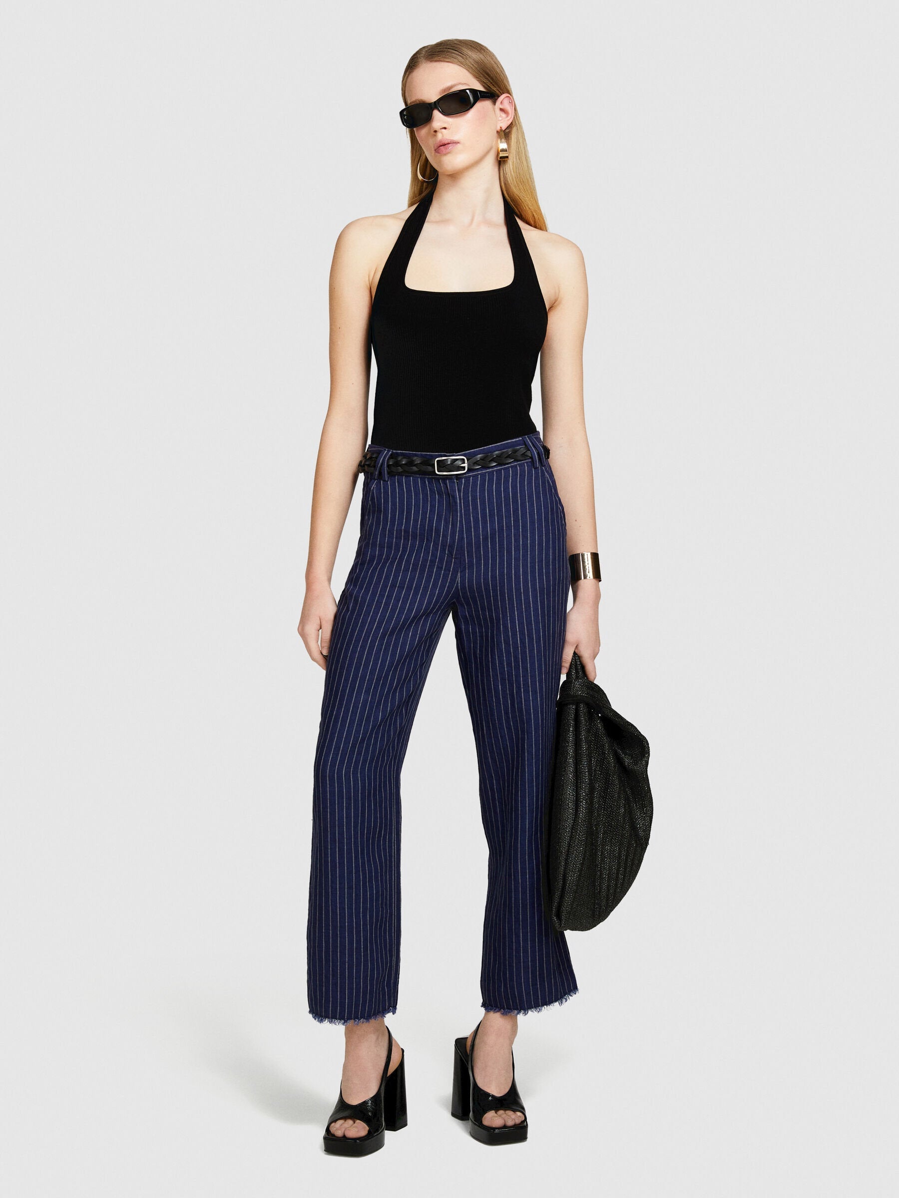 Pinstripe Trousers In 100% Linen_4NTHLF055_902_01