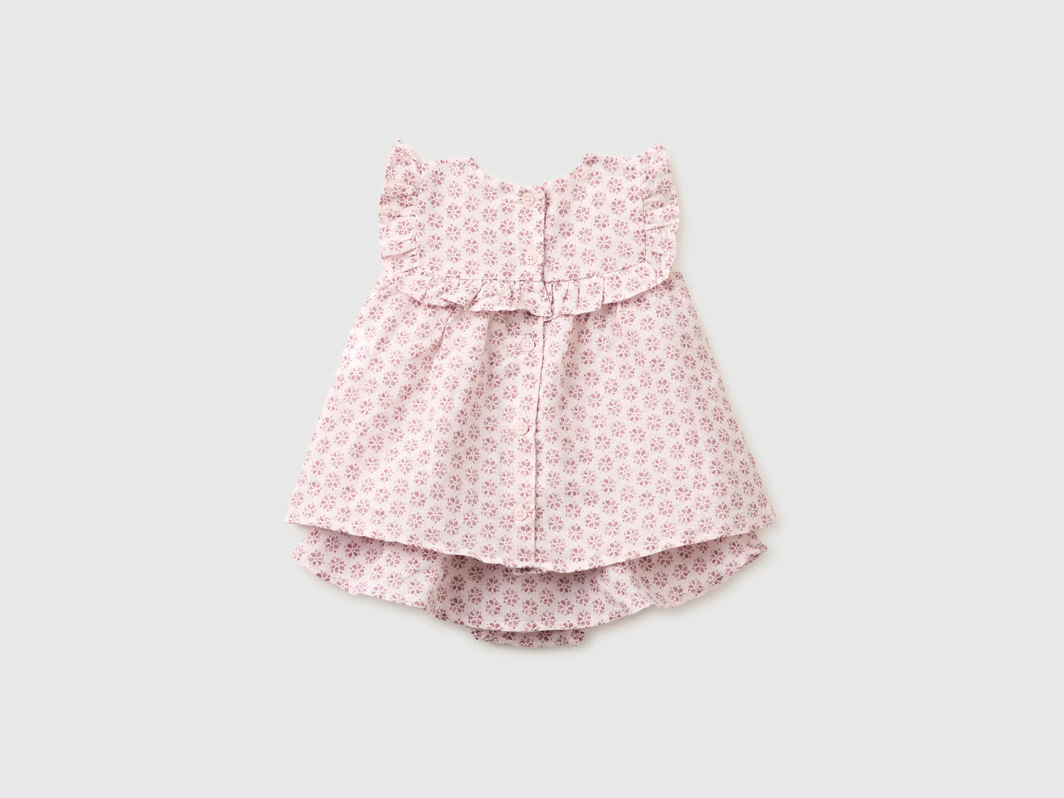 Benetton Pink Girls Floral Linen Blend Set SKU: 4NVDAK001_68E Image 02