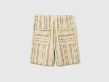Benetton Multi-Color Boys Striped Bermuda Shorts SKU: 4OZ3C904N_901 Image 02