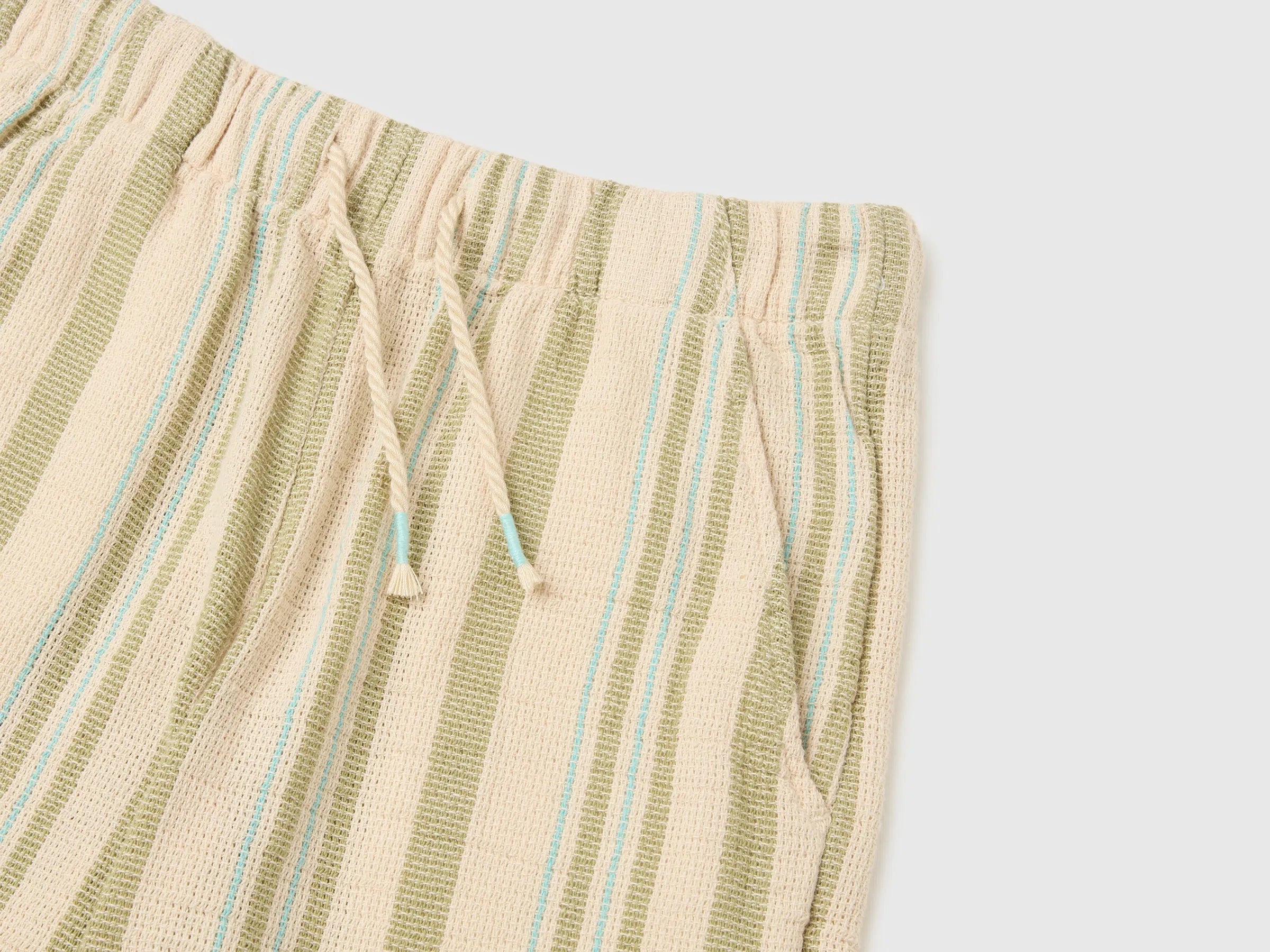 Benetton Multi-Color Boys Striped Bermuda Shorts SKU: 4OZ3C904N_901 Image 03