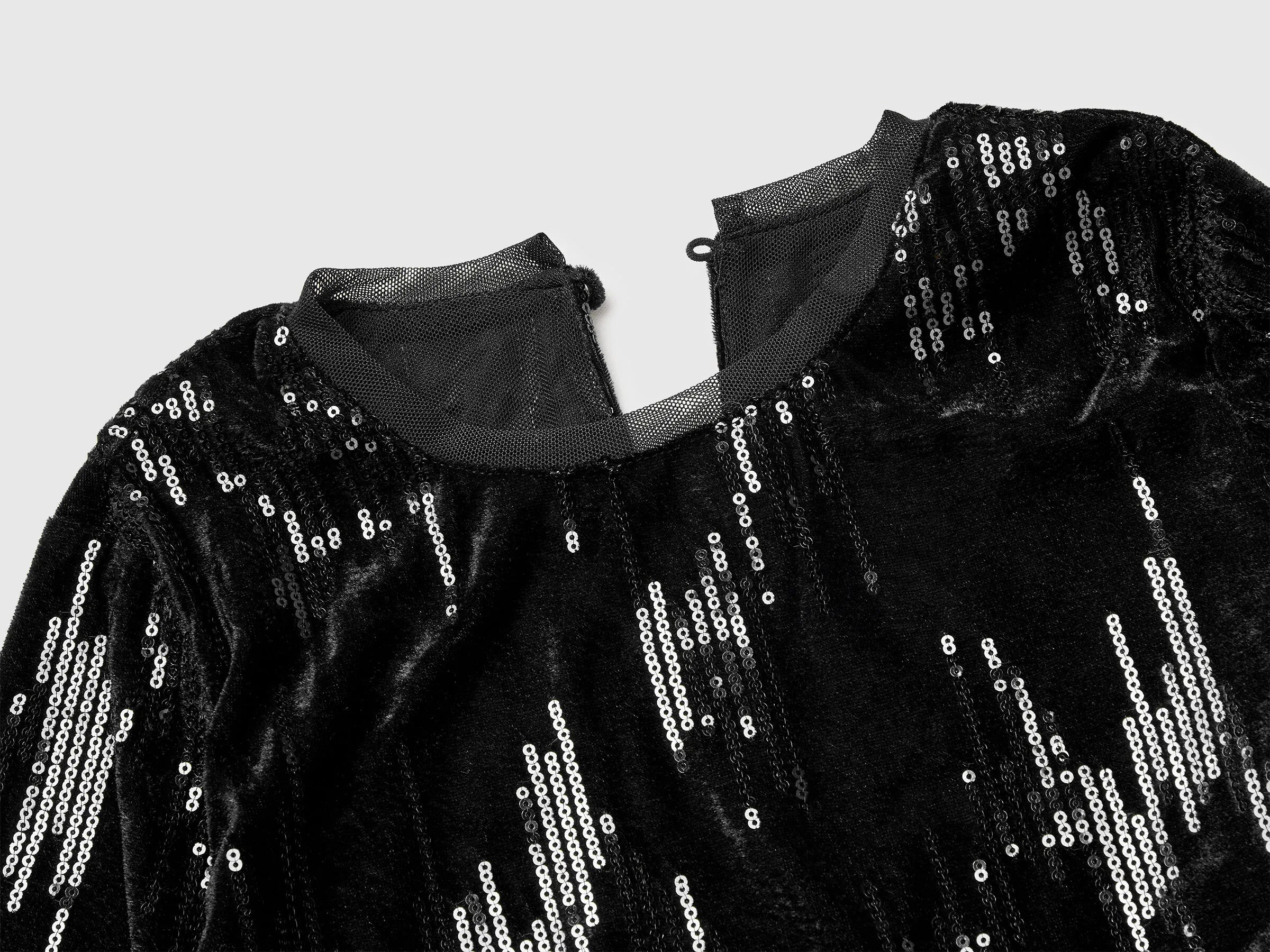 Benetton_Black_Velvet Dress with Sequins_4OZGCV03P_100_03