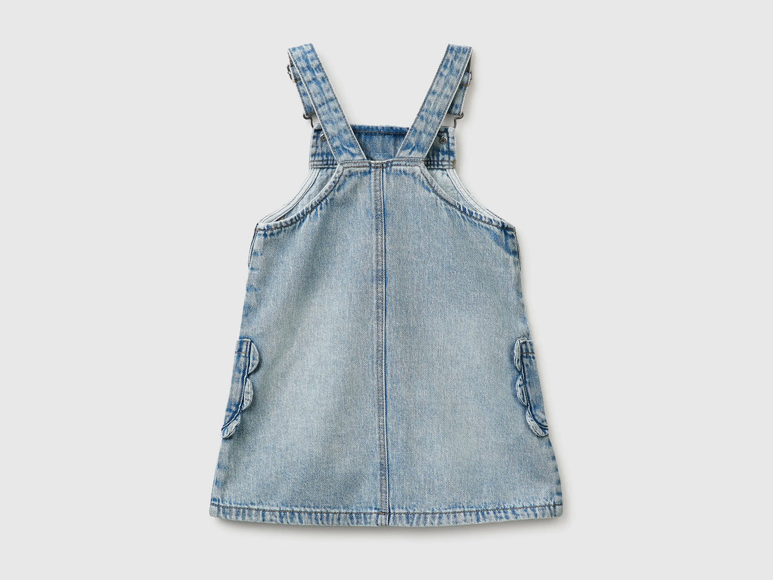Benetton Light Blue Girls Denim Overall Skirt SKU: 4P1XGT00P_902 Image 02