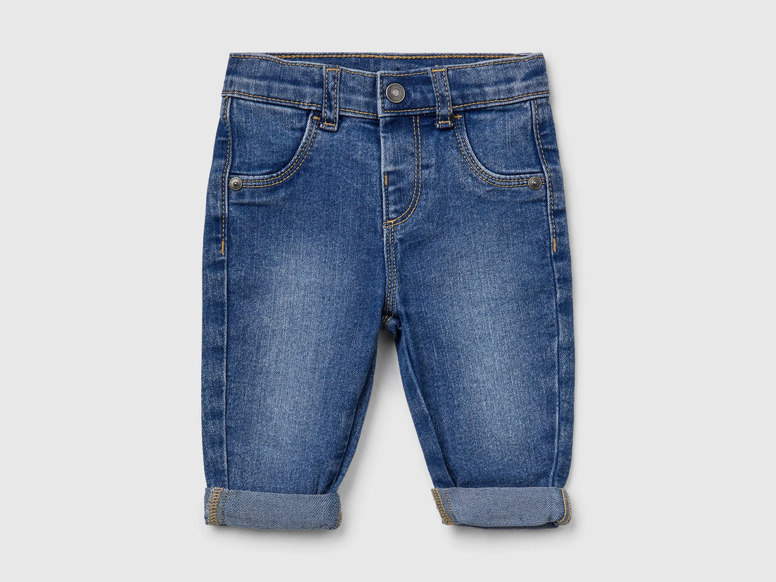Benetton Blue Newborn Stretch Jeans SKU: 4PORAF013_901 Image 01