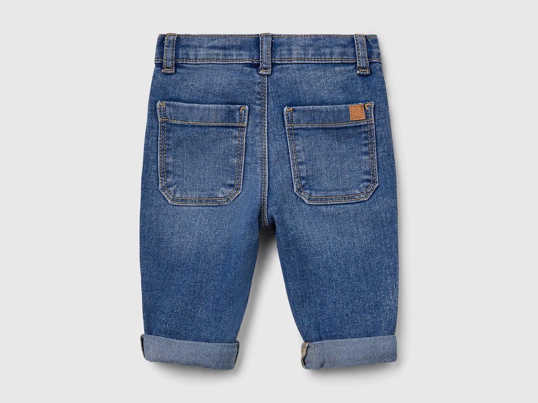 Benetton Blue Newborn Stretch Jeans SKU: 4PORAF013_901 Image 02