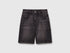 Benetton Black Boys Straight Fit Denim Bermudas SKU: 4PORC903I_700 Image 01